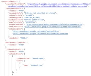 Example Response from API