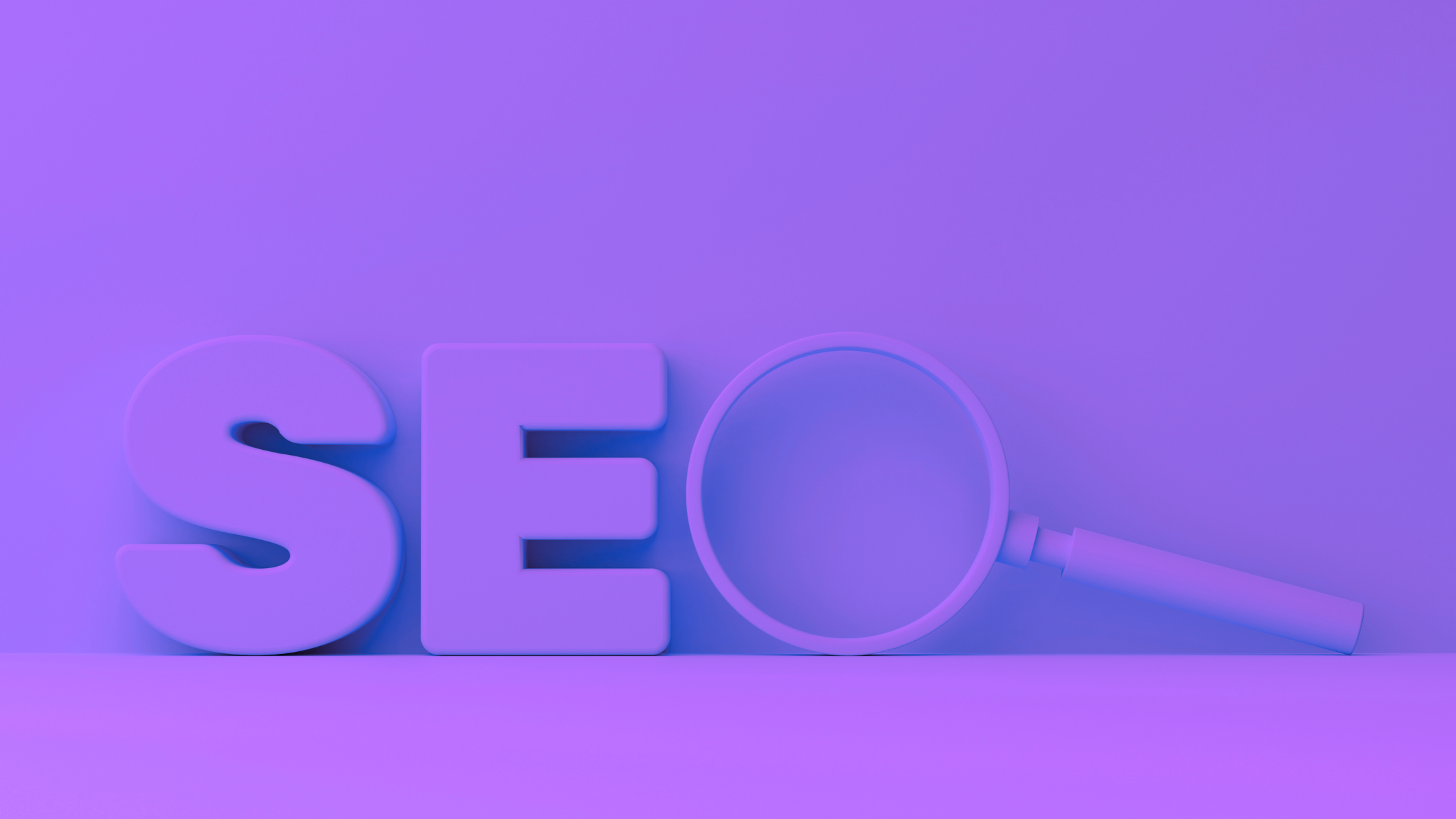 "SEO" on a purple background