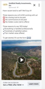 Non government Facebook ad example 8